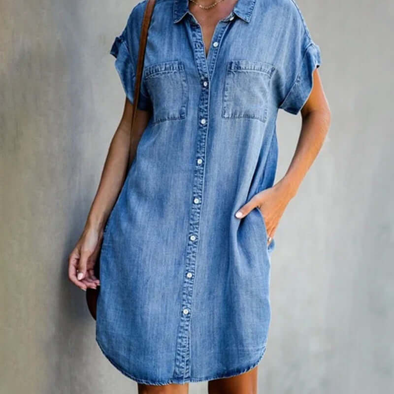 Stylisches Denim Midikleid für Frauen