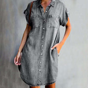Stylisches Denim Midikleid für Frauen