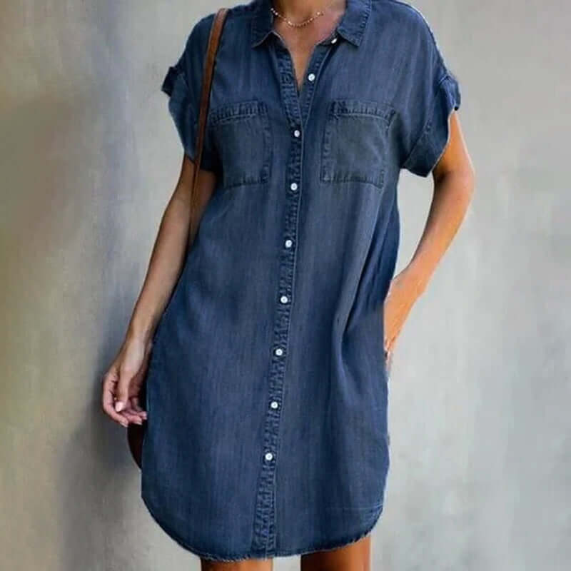 Stylisches Denim Midikleid für Frauen