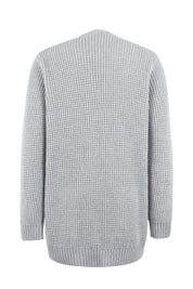 Klassische kuschelige lange Strickjacke für Frauen