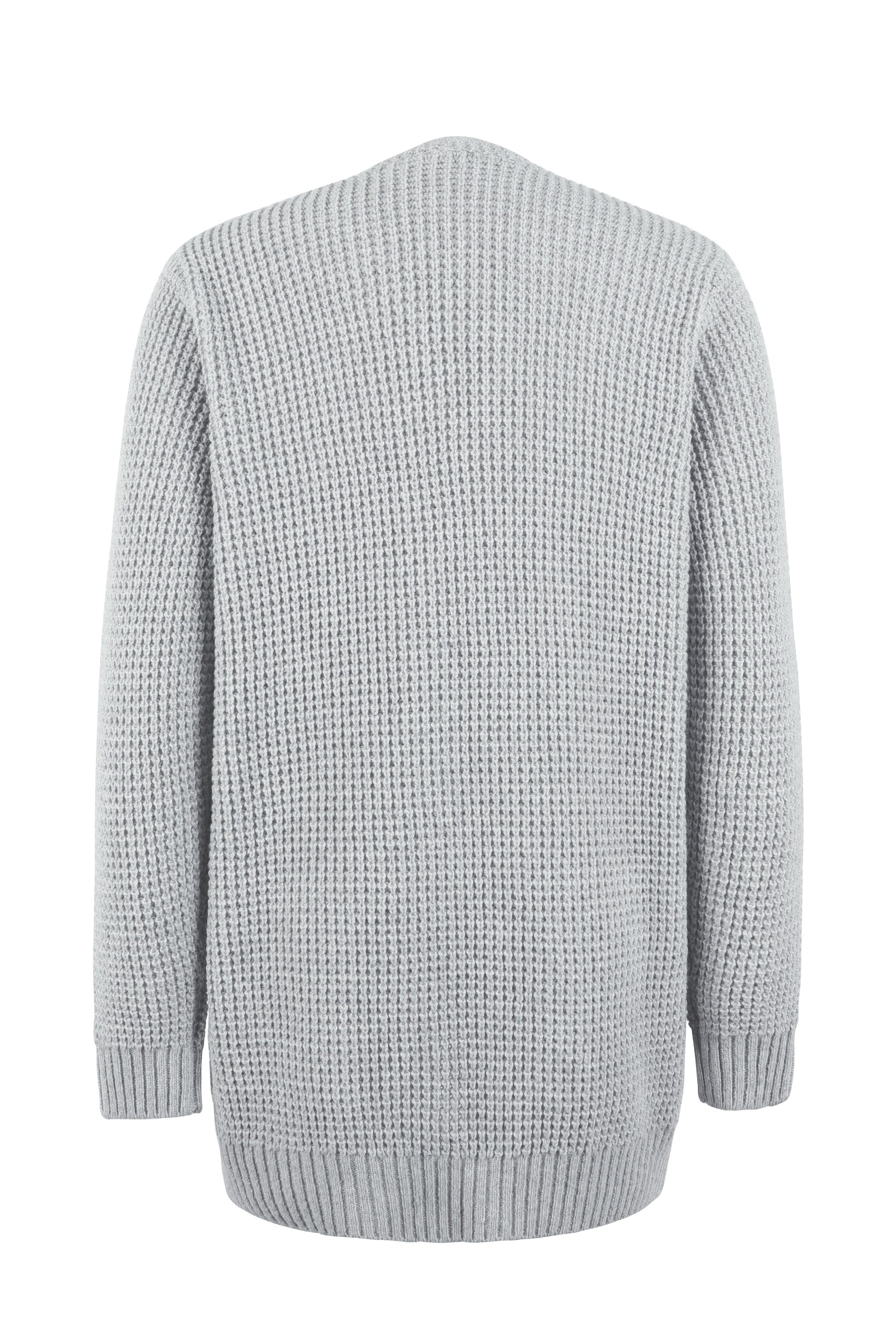 Klassische kuschelige lange Strickjacke für Frauen