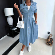 Trendiges Midikleid aus Denim für Frauen
