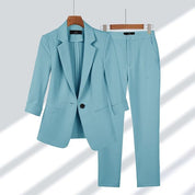 Damen Blazer und Hosen Business Anzug Set mit schlanker Passform