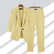 Damen Blazer und Hosen Business Anzug Set mit schlanker Passform