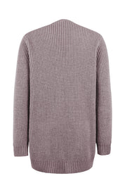 Klassische kuschelige lange Strickjacke für Frauen