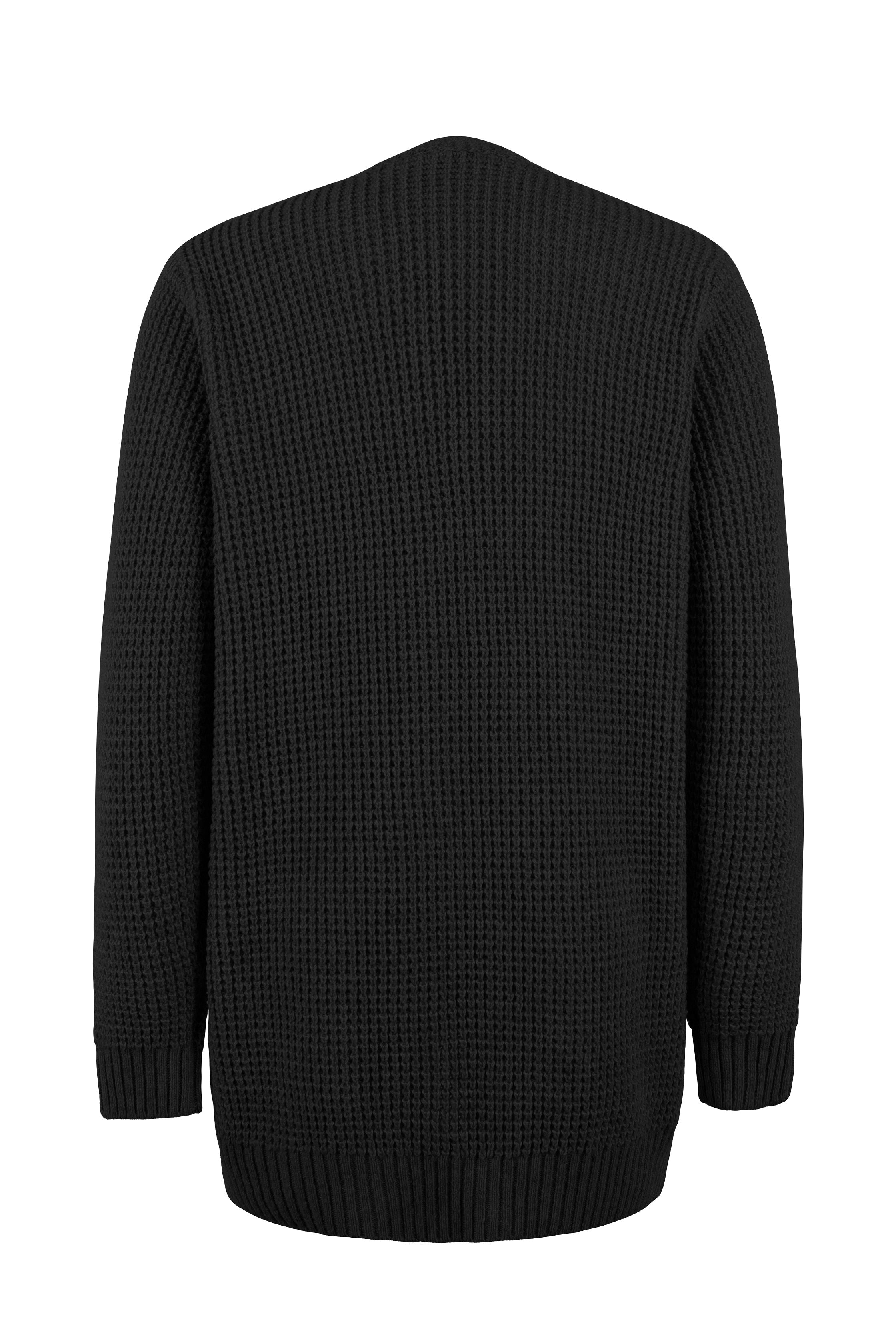 Klassische kuschelige lange Strickjacke für Frauen