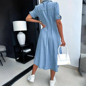 Trendiges Midikleid aus Denim für Frauen