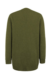 Klassische kuschelige lange Strickjacke für Frauen