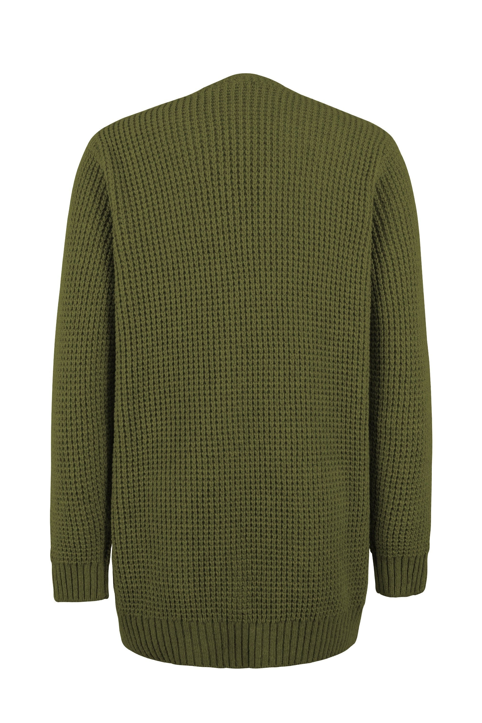 Klassische kuschelige lange Strickjacke für Frauen