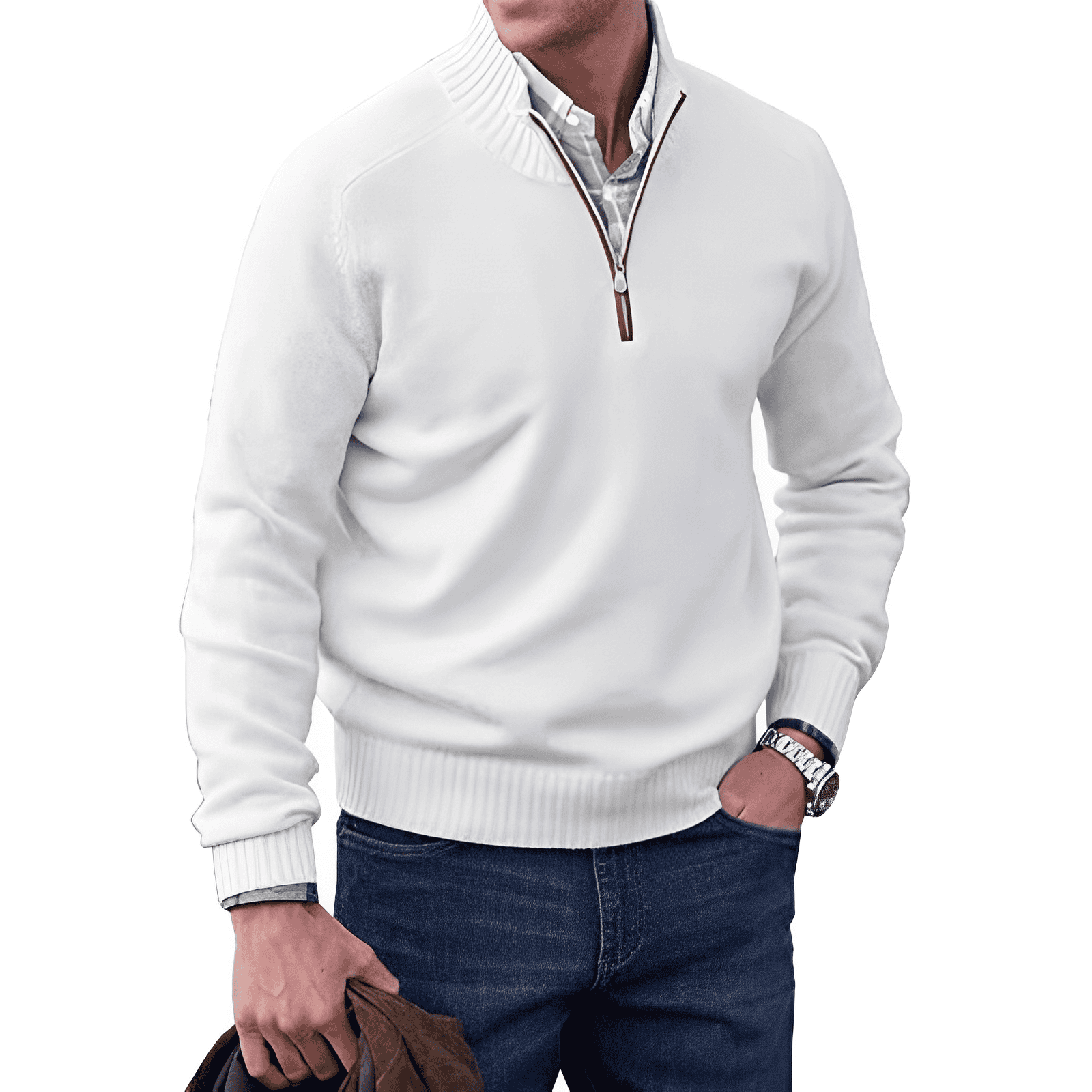 Stylischer Reißverschluss-Pullover für Herren