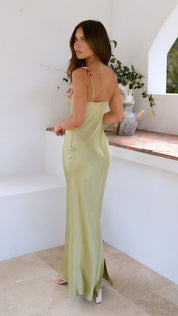 Maxikleid für Damen mit floralem Muster, Spaghettiträgern und U-Ausschnitt
