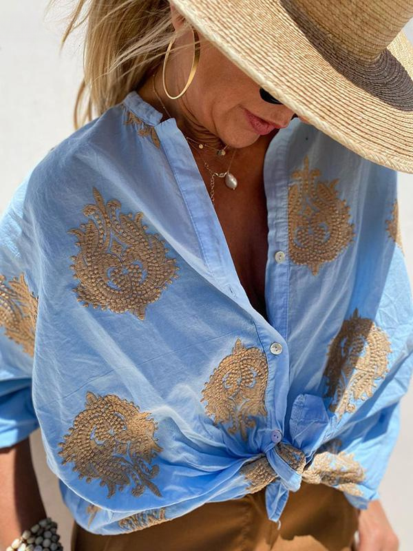 Elegante verschnörkelte Bluse für Frauen