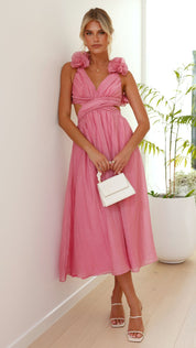 Rückenfreies Sommerkleid für Damen mit Rüschen-Trägern und Bindeband am Rücken