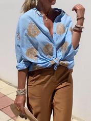 Elegante verschnörkelte Bluse für Frauen
