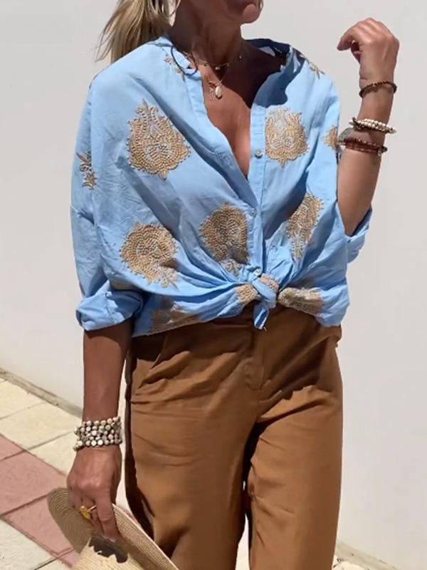 Elegante verschnörkelte Bluse für Frauen