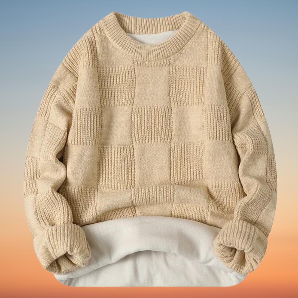 Warmer Fleece-Strickpullover für Männer