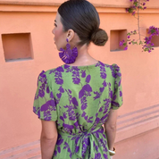Sommer-Maxikleid für Damen mit Blumenmuster und V-Ausschnitt