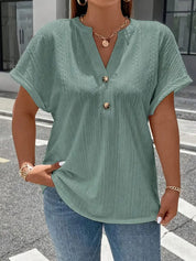 Stylisches Button-Up Shirt mit V-Ausschnitt für Frauen