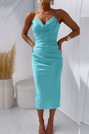 Elegantes plissiertes formelles Kleid für Frauen