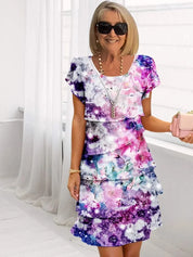 Schickes Kaskaden-Blumenkleid für Frauen