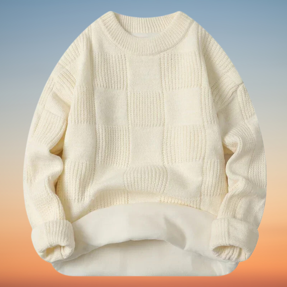 Warmer Fleece-Strickpullover für Männer