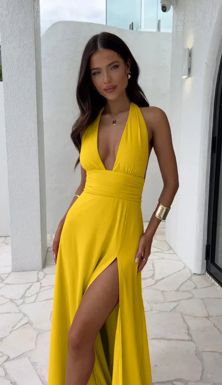 Stilvolles Kleid in Uni-Farbe für Frauen