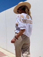 Elegante verschnörkelte Bluse für Frauen