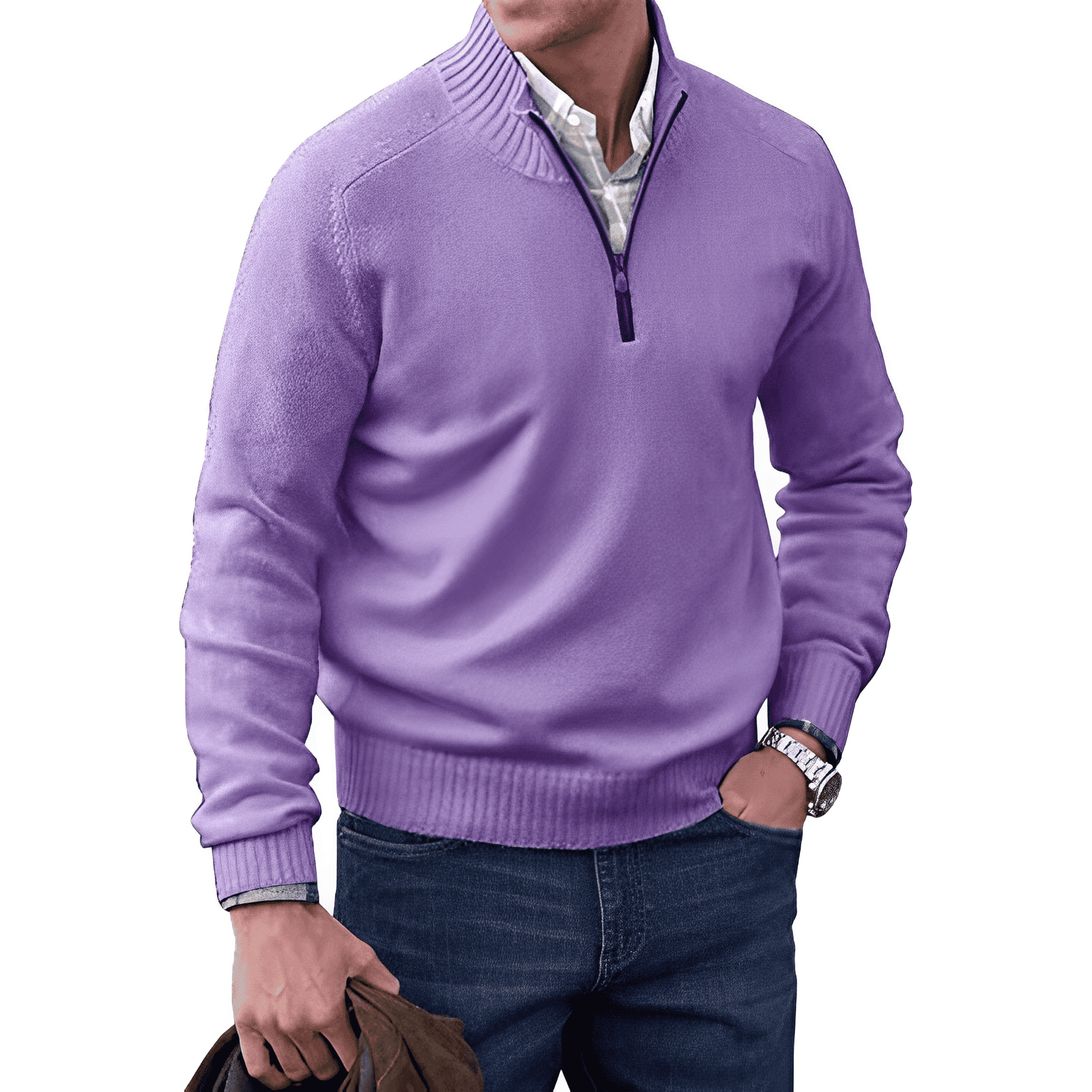 Stylischer Reißverschluss-Pullover für Herren