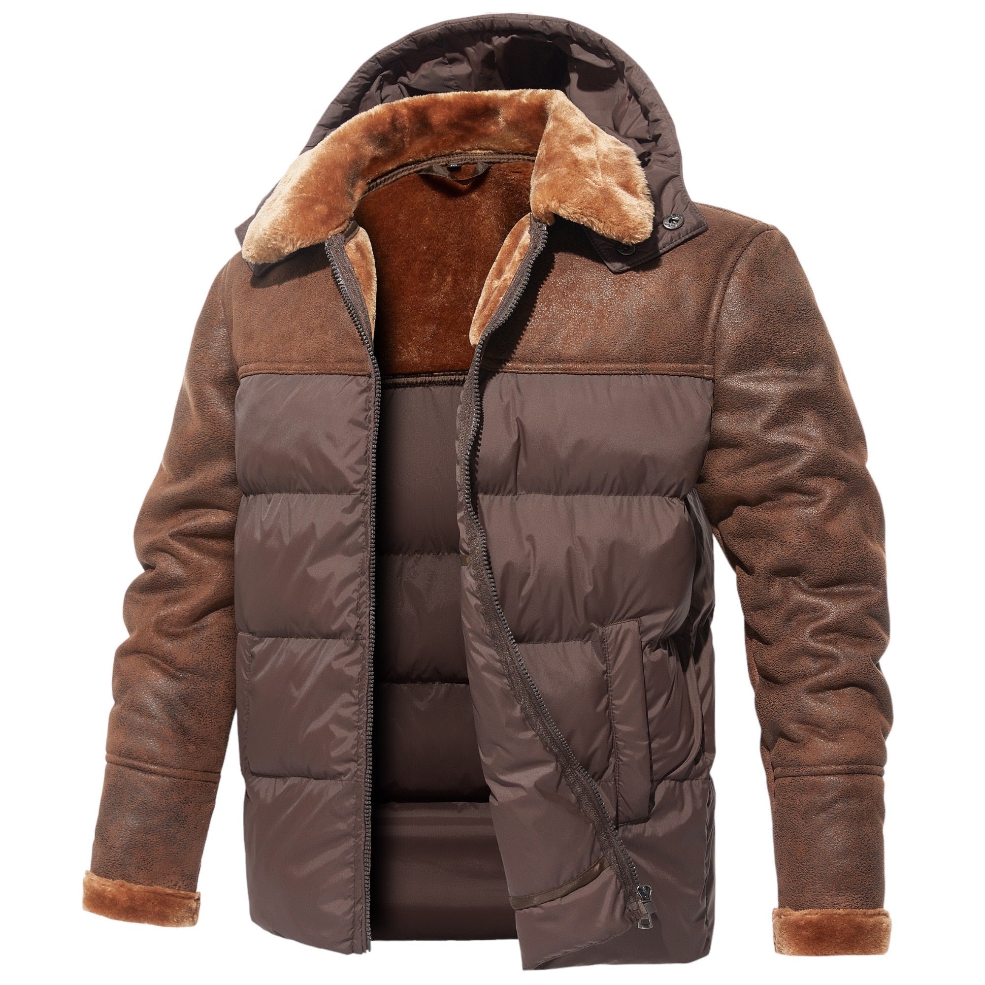 Warme Sherpa Pufferjacke für Männer