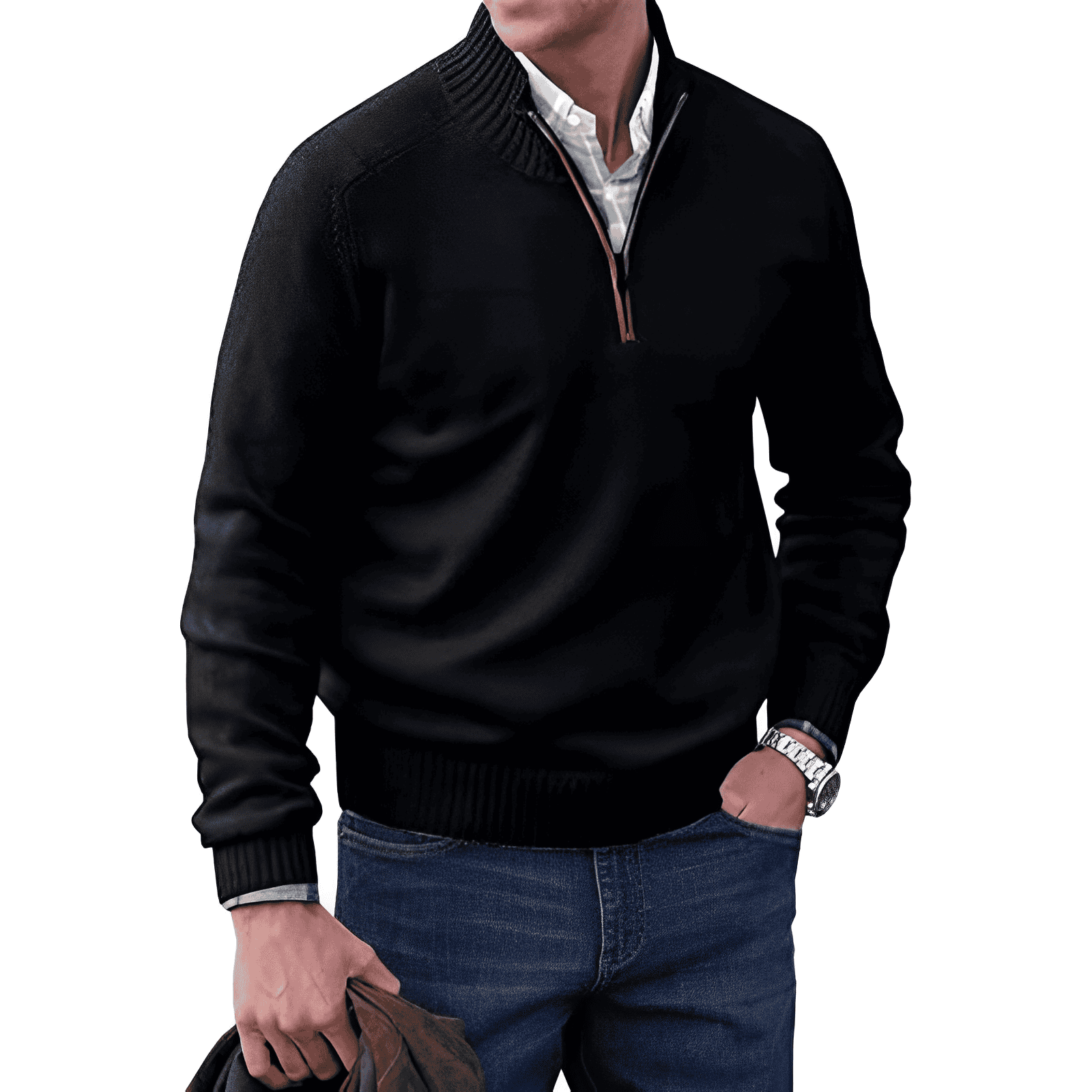 Stylischer Reißverschluss-Pullover für Herren