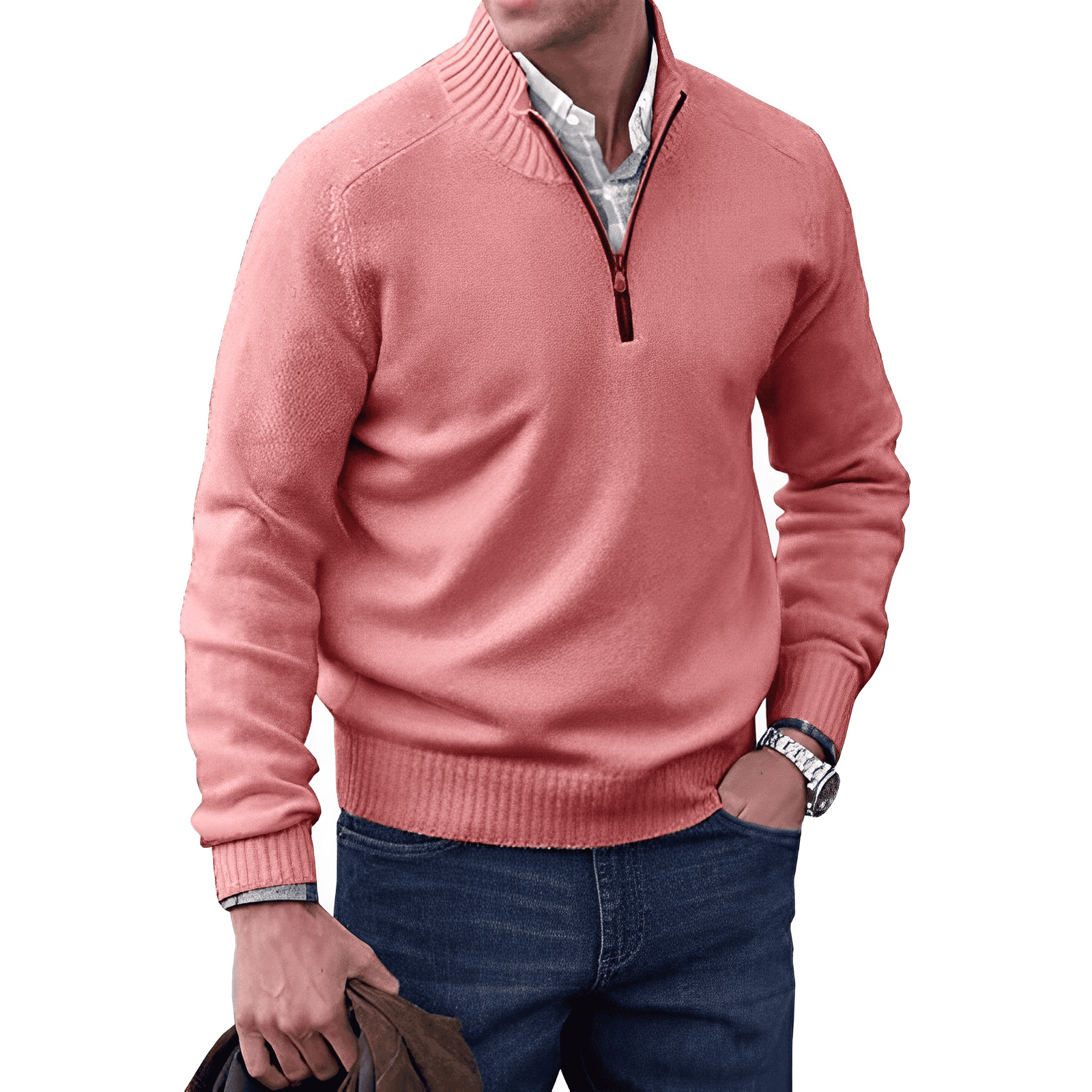 Stylischer Reißverschluss-Pullover für Herren