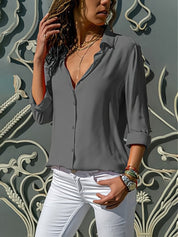 Lässiges Button-Up-Oberteil für Frauen