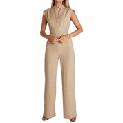 Ärmelloser Damen-Sommer-Overall mit V-Ausschnitt und Taillenband