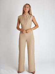 Ärmelloser Damen-Sommer-Overall mit V-Ausschnitt und Taillenband