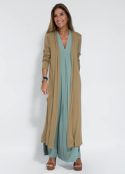 Ärmelloses Maxikleid mit V-Ausschnitt und Seitenschlitzen für Frauen