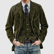 Blazer und Weste für Herren mit gekerbtem Revers und Taschen