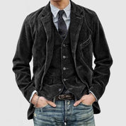Blazer und Weste für Herren mit gekerbtem Revers und Taschen