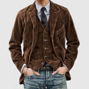 Blazer und Weste für Herren mit gekerbtem Revers und Taschen