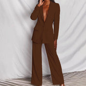 Damen-Blazer-Set mit weit geschnittener Hose