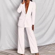 Damen-Blazer-Set mit weit geschnittener Hose