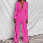 Damen-Blazer-Set mit weit geschnittener Hose