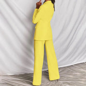 Damen-Blazer-Set mit weit geschnittener Hose
