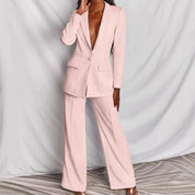 Damen-Blazer-Set mit weit geschnittener Hose