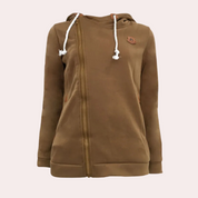 Damen-Kapuzenpulli mit asymmetrischer Front und Kapuze