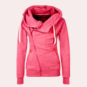 Damen-Kapuzenpulli mit asymmetrischer Front und Kapuze