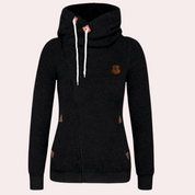 Damen-Kapuzenpulli mit asymmetrischer Front und Kapuze