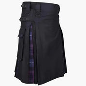 Damen-Kiltrock mit seitlichen Schnallen und Falteneinsätzen