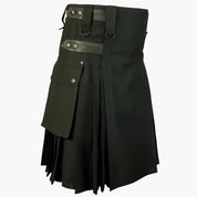 Damen-Kiltrock mit seitlichen Schnallen und Falteneinsätzen