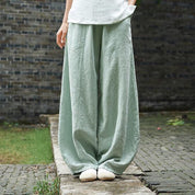 Damen-Laternenhose mit weitem Bein, elastischem Bund und Taschen