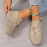 Damen-Slip-On-Strick-Walkingschuhe mit strukturierter Sohle